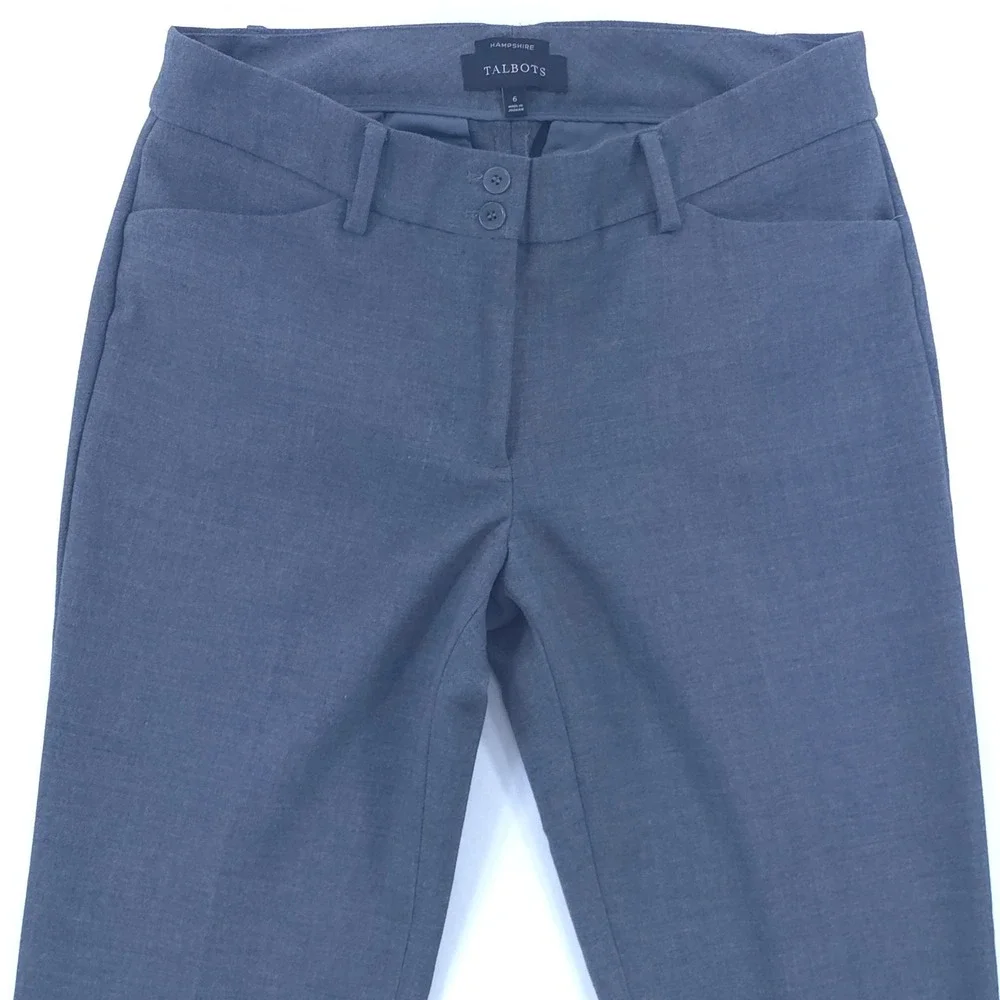 Talbots Women Dress Pants‎ Hampshire Ankle 6 Blue Grey Career Trousers